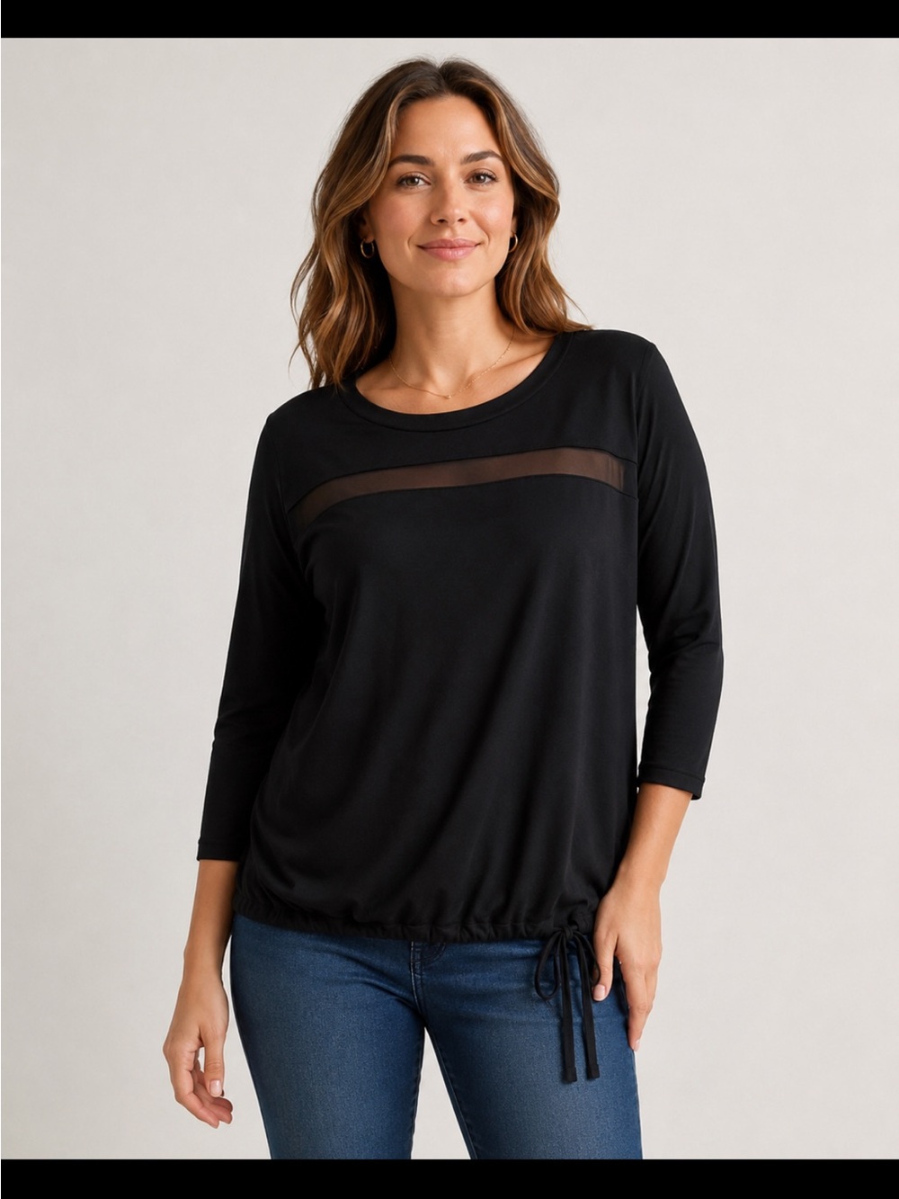 Ink Love & Peace Black Top with mesh upper